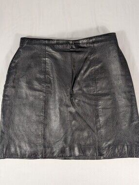 Wilson Genuine Black Leather Mini Skirt Size 12